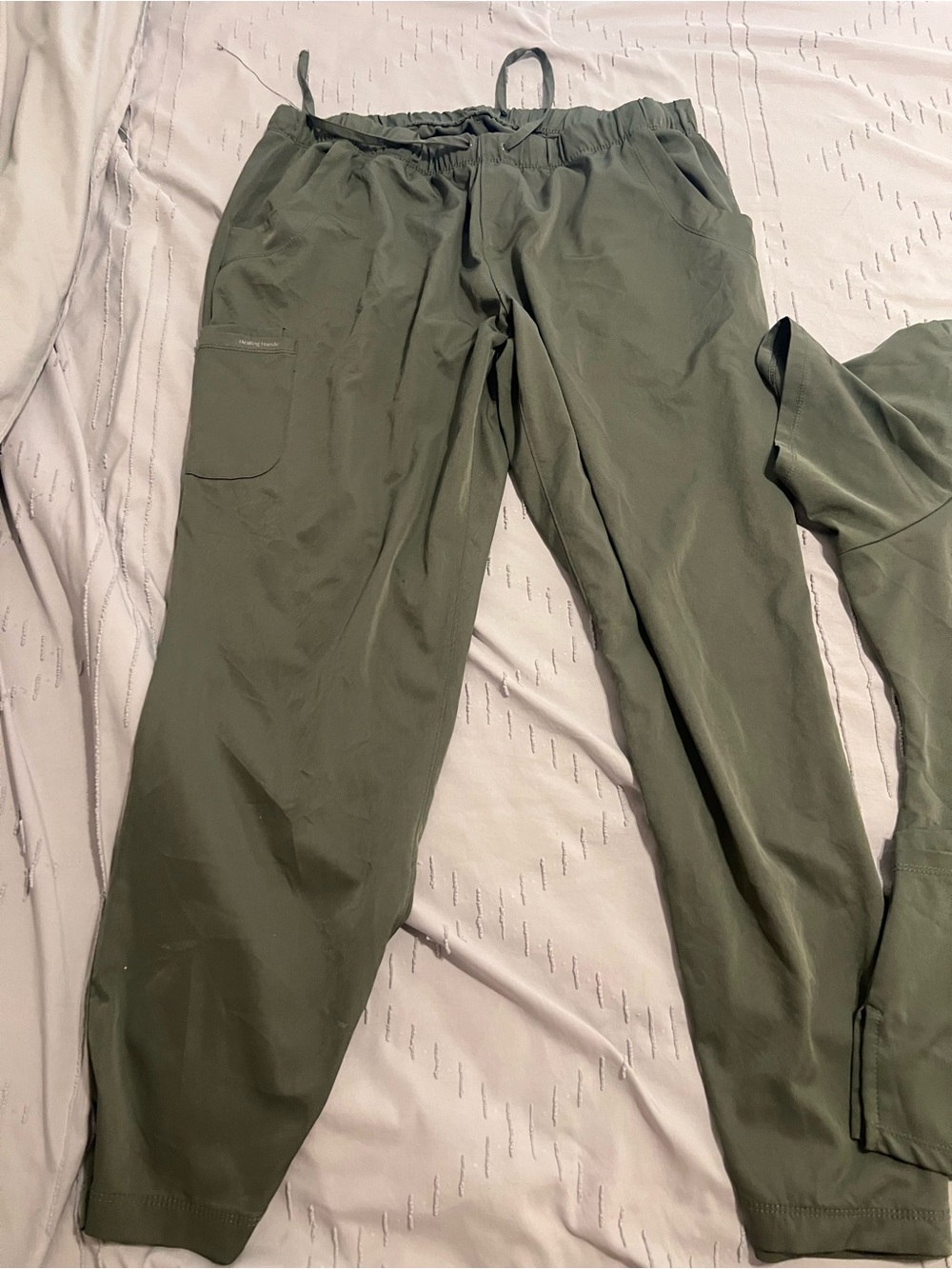 healing hands Olive Green Women's Cargo Scrub Pants